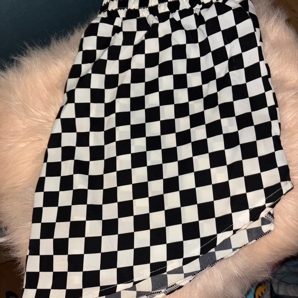 Checkered Black and White Women's Skirt